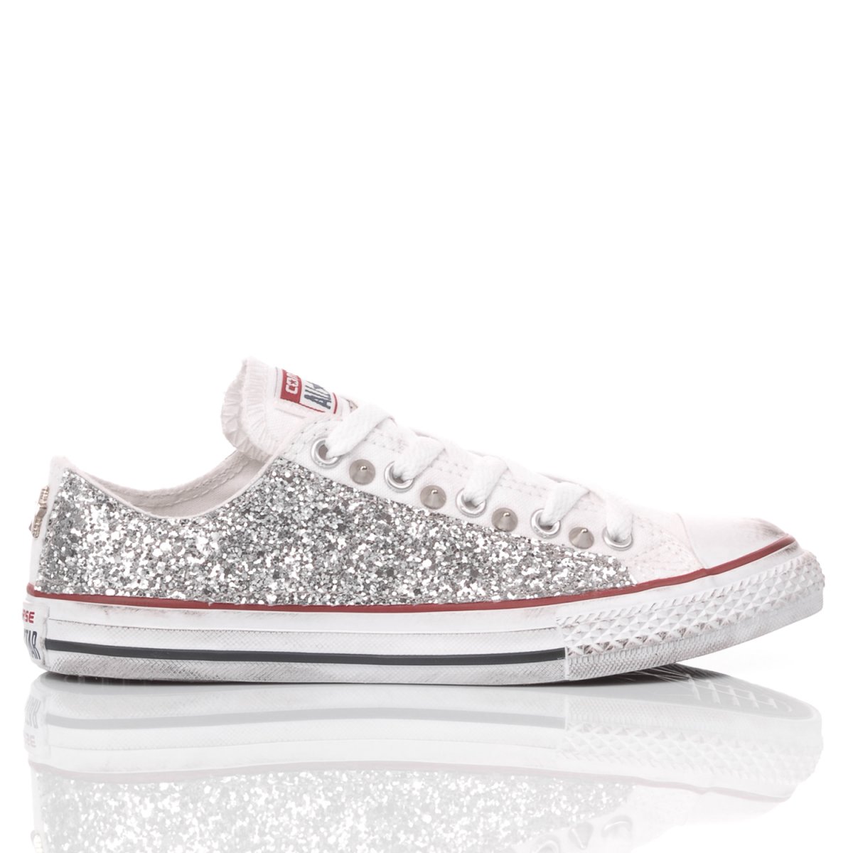 glitter silver converse