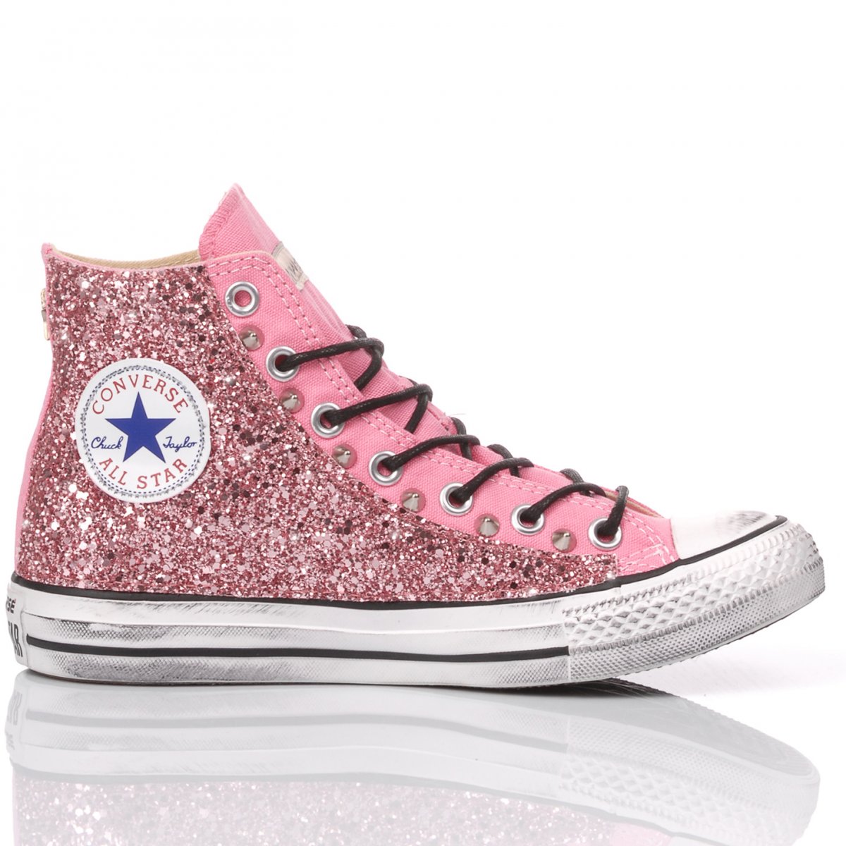 glitter pink converse
