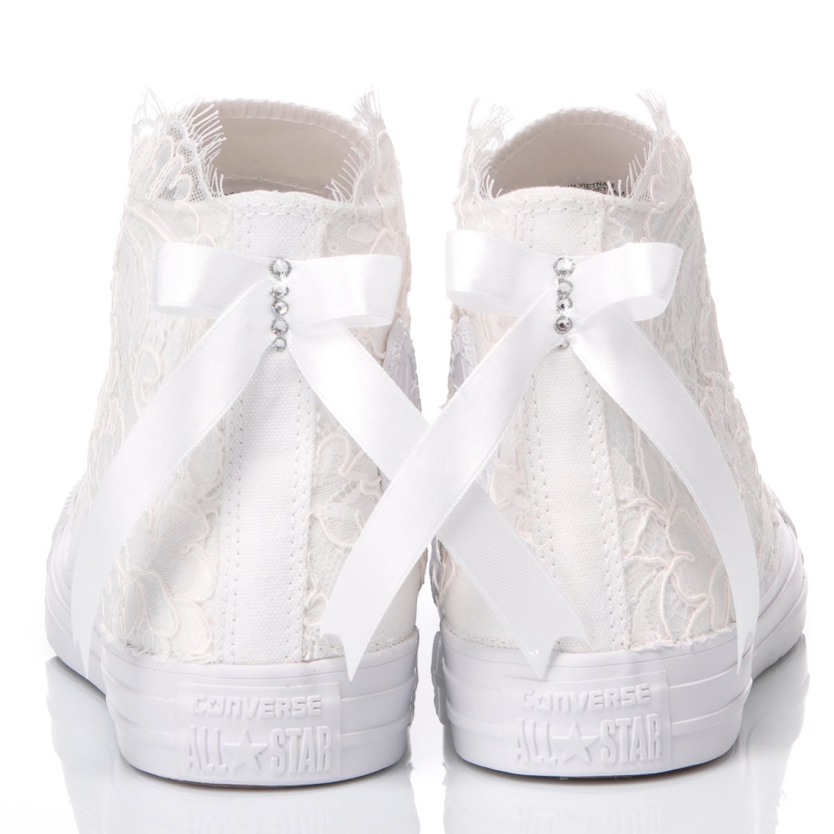 converse bianche pizzo francese