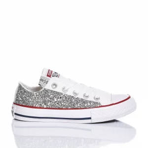 Converse all star ox silver best sale glitter sparkle