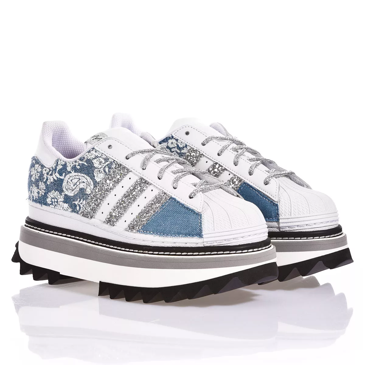 Adidas Fusion Denim Superstar, Platform Glitter, Special