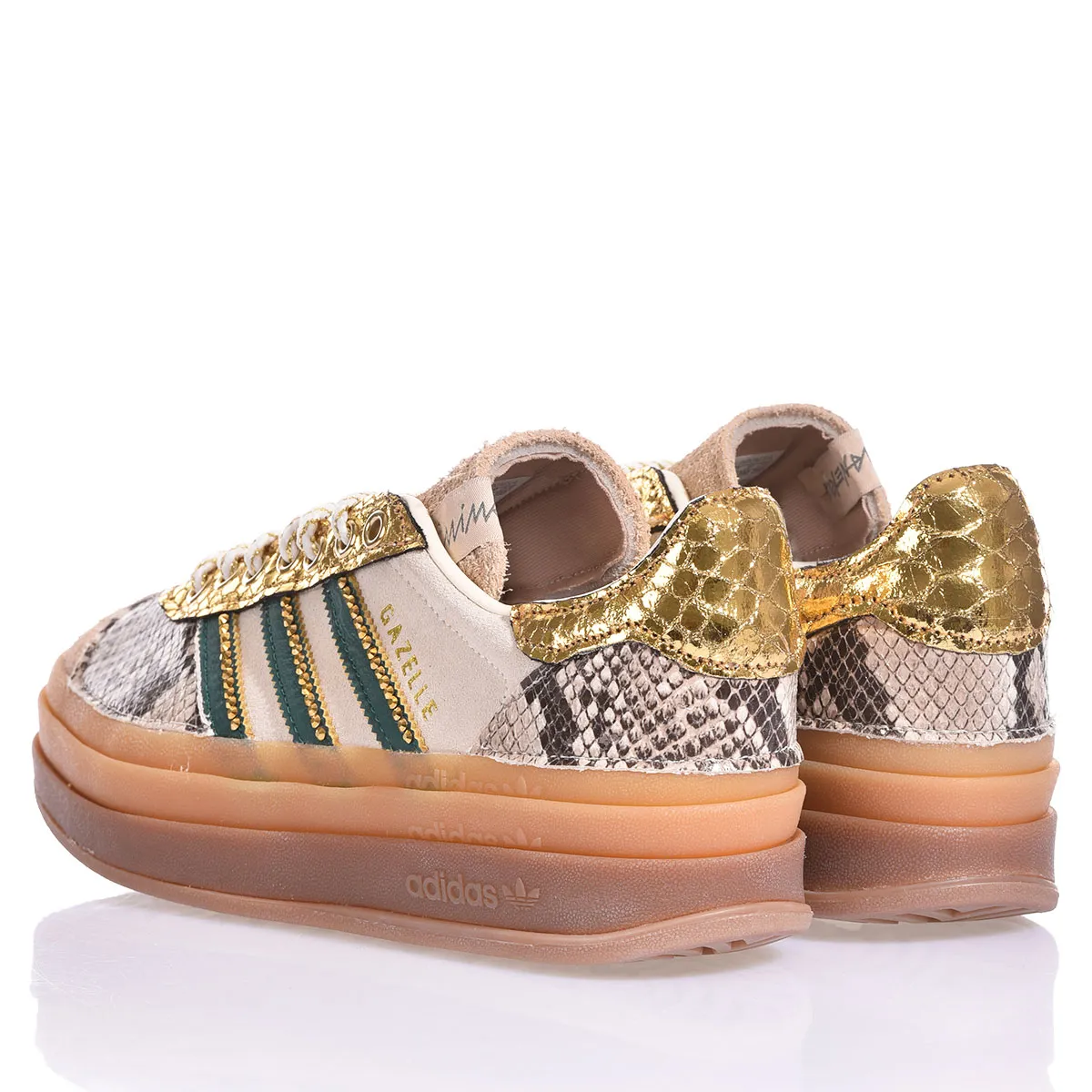 Adidas Gazelle Bold Gold Green Gazelle Animalier, Swarovski