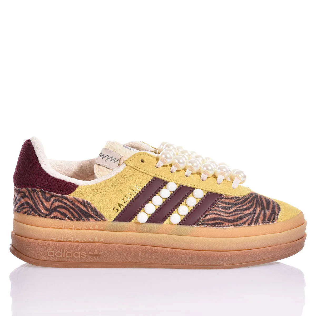 Adidas Gazelle Bold Zebra Pearls Gazelle, Platform Estampados de animal, Special