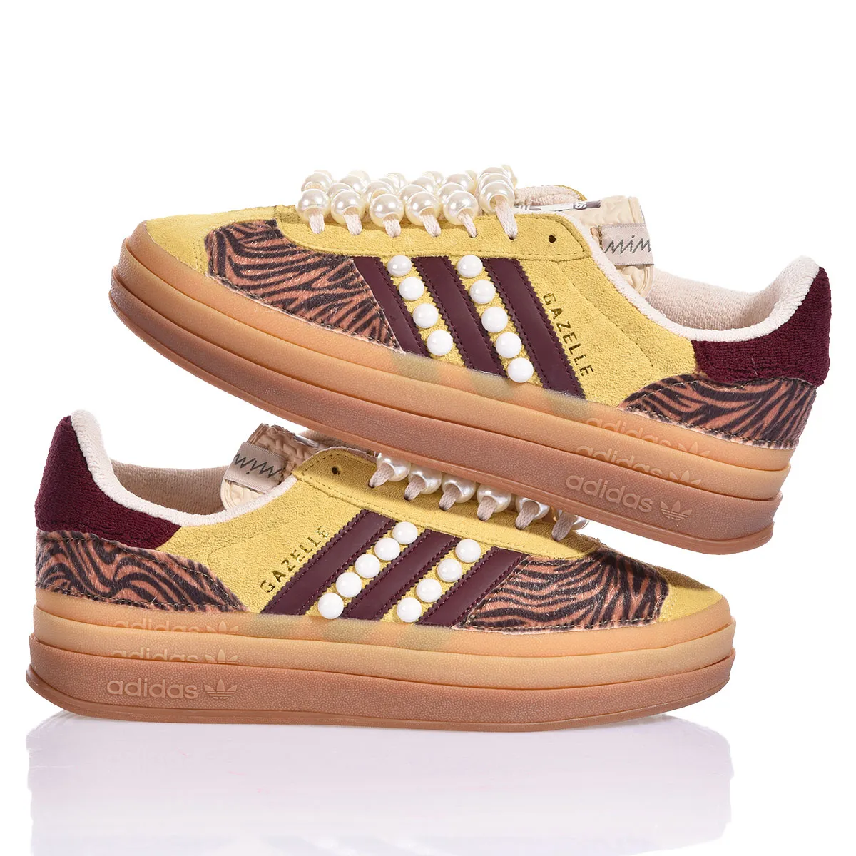 Adidas Gazelle Bold Zebra Pearls Gazelle, Platform Estampados de animal, Special