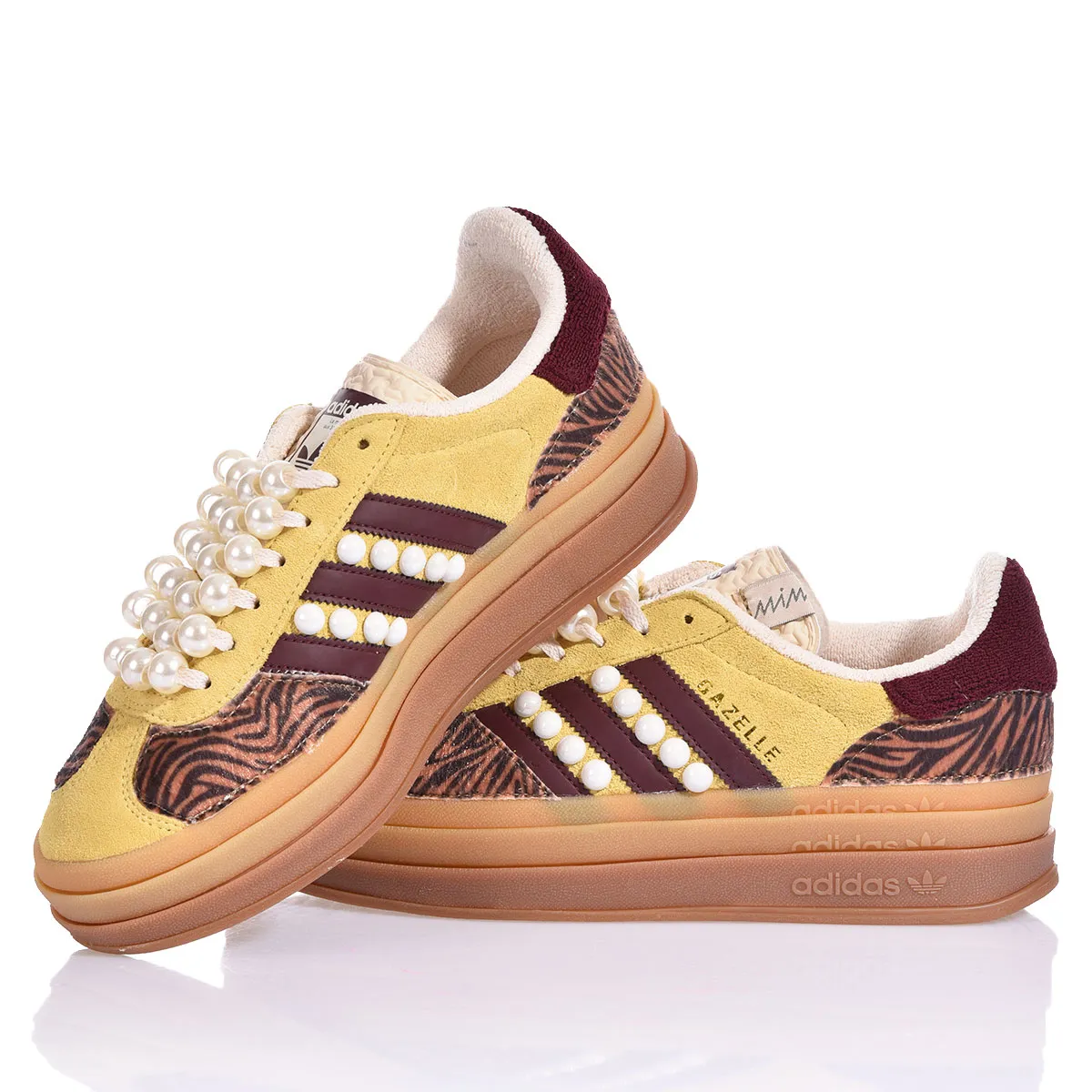 Adidas Gazelle Bold Zebra Pearls Gazelle, Platform Estampados de animal, Special