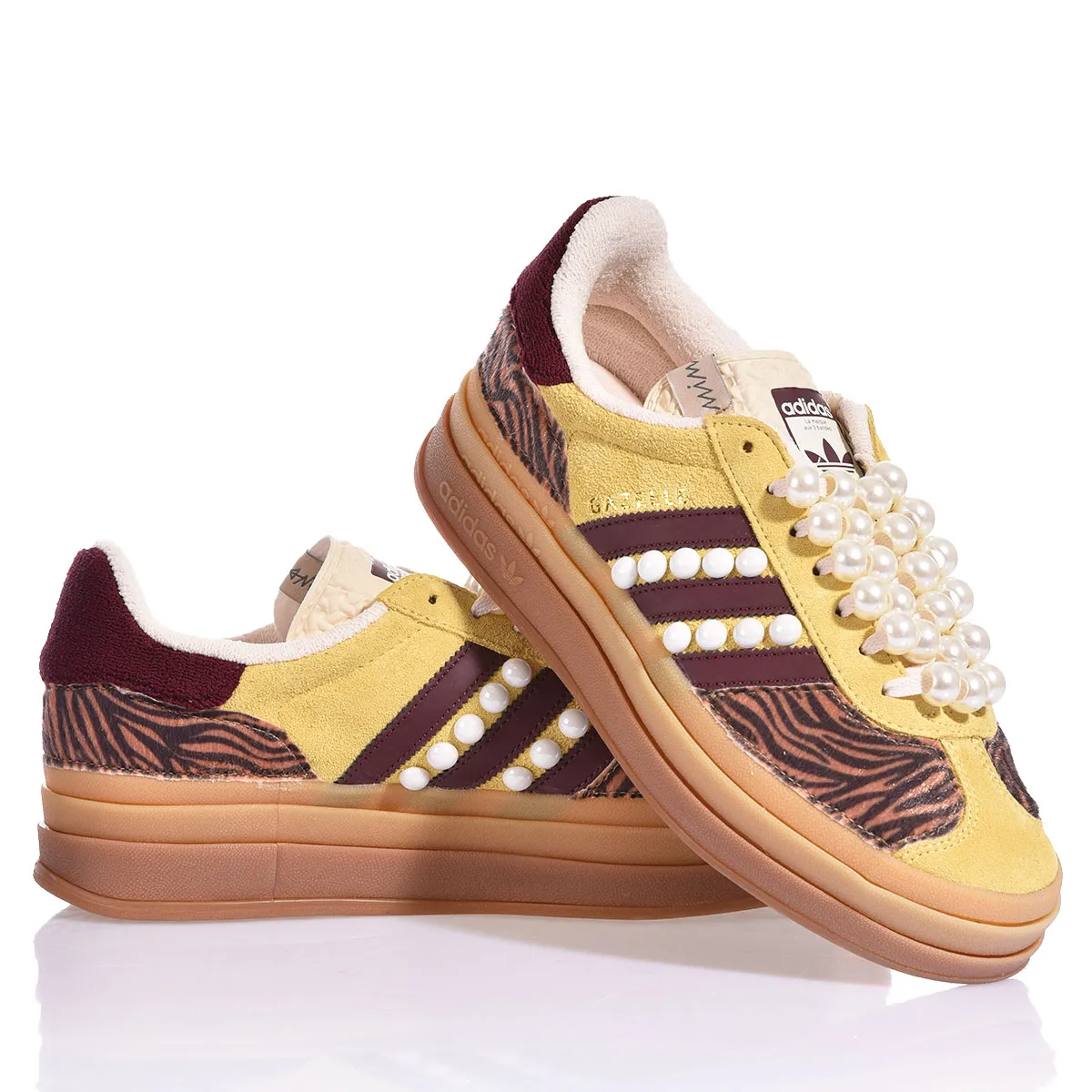 Adidas Gazelle Bold Zebra Pearls Gazelle, Platform Estampados de animal, Special