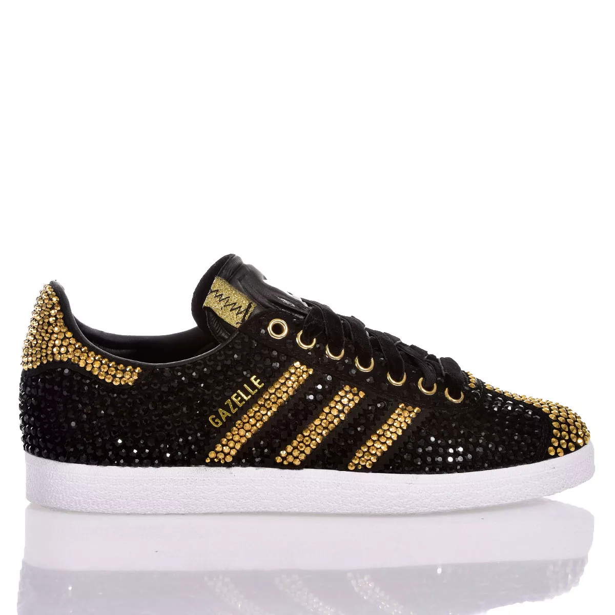 Adidas Gazelle Luxury Black Gold Gazelle Swarovski