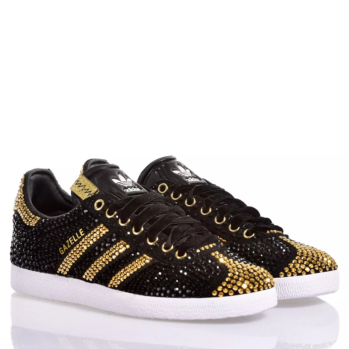 Adidas Gazelle Luxury Black Gold Gazelle Swarovski