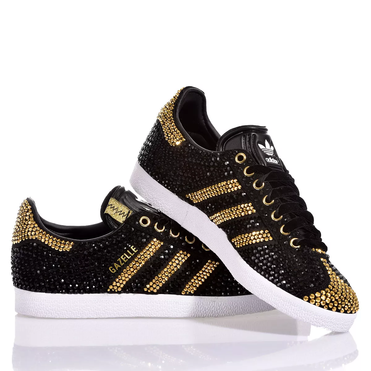 Adidas Gazelle Luxury Black Gold Gazelle Swarovski