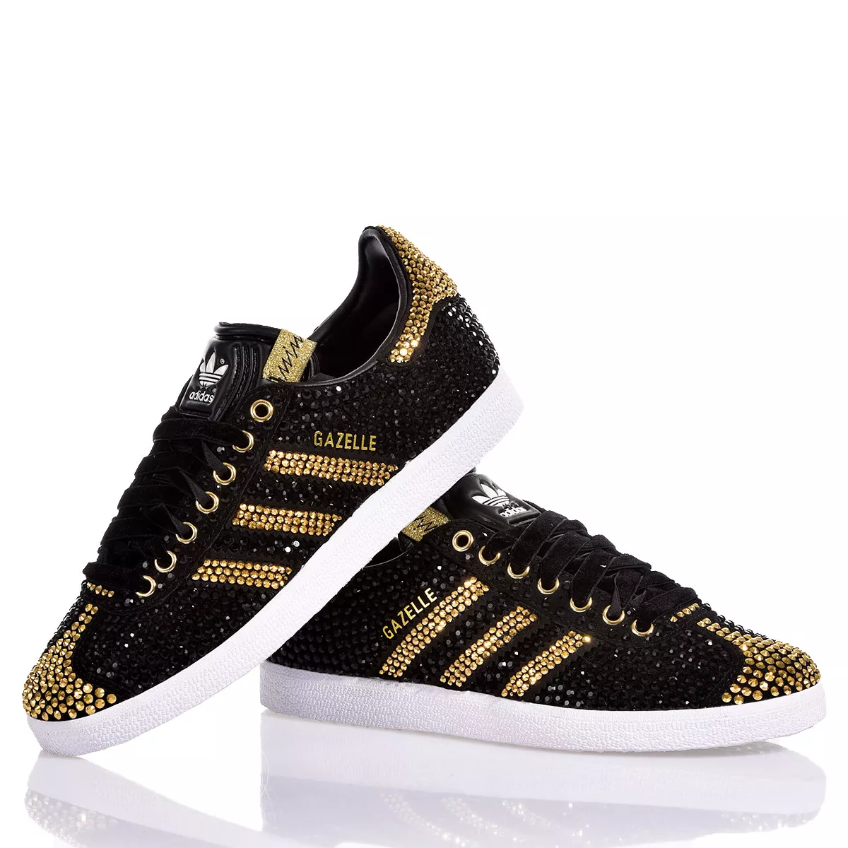 Adidas Gazelle Luxury Black Gold Gazelle Swarovski