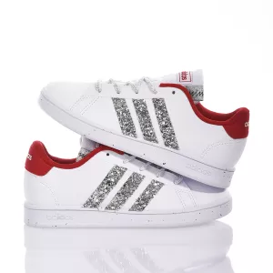 Adidas Junior Red & Silver