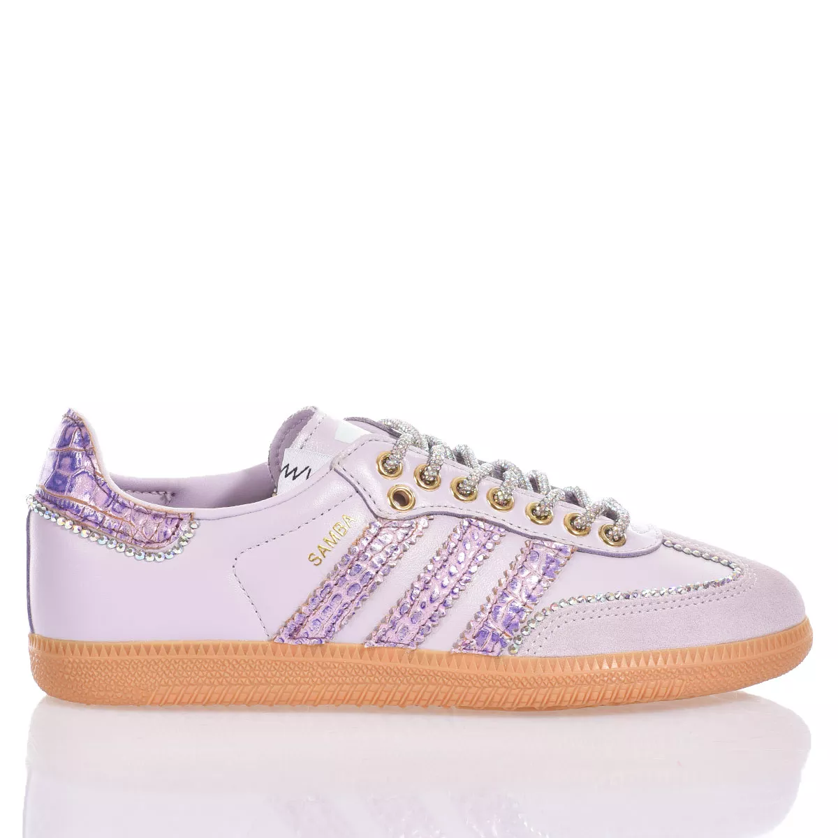 Adidas Samba Purple Skin  Estampados de animal, Swarovski