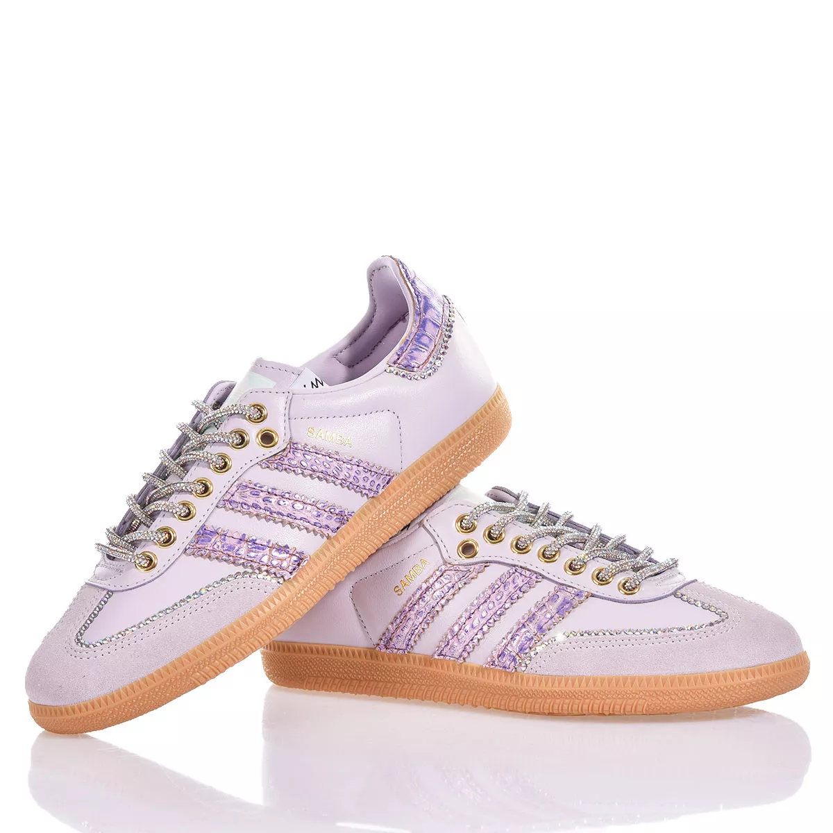 Adidas Samba Purple Skin  Estampados de animal, Swarovski