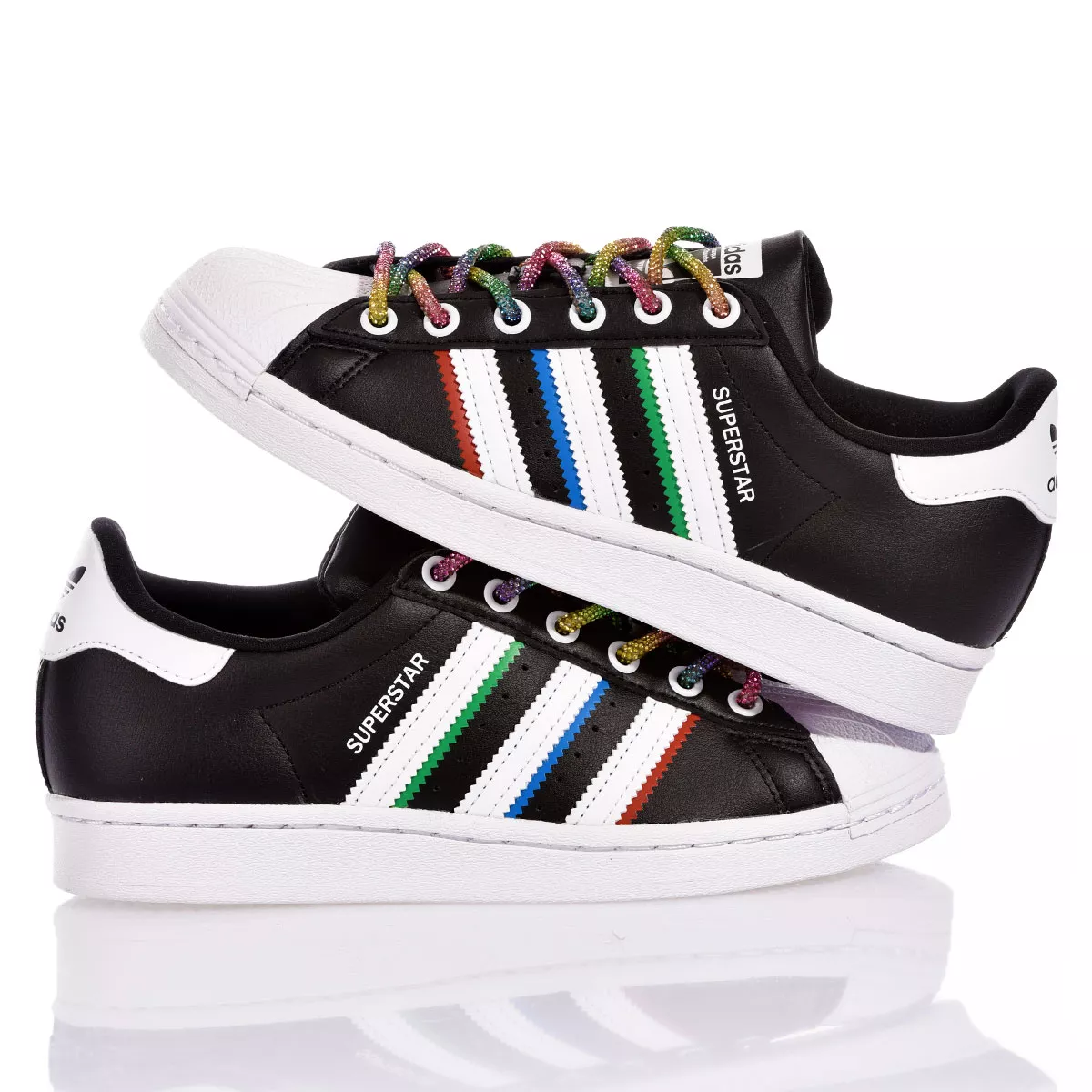 Adidas Superstar Black Rainbow Personalizzate