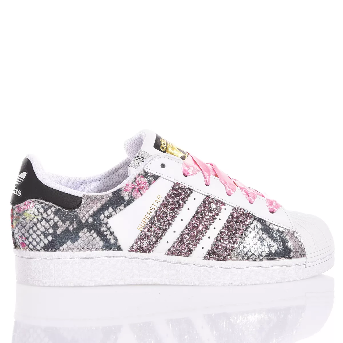 Adidas superstar righe rosa online