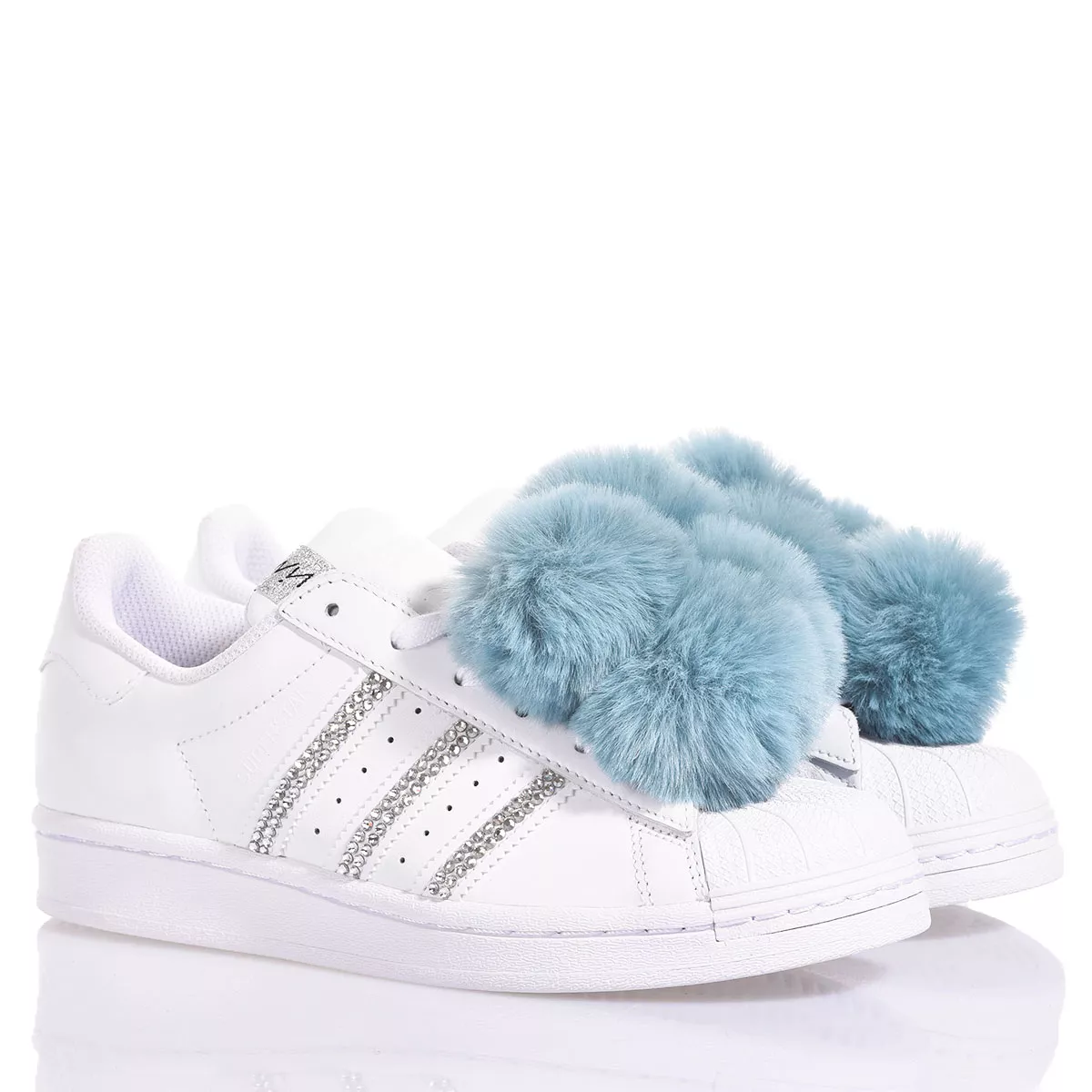 Adidas Superstar Blue Pom Pom  