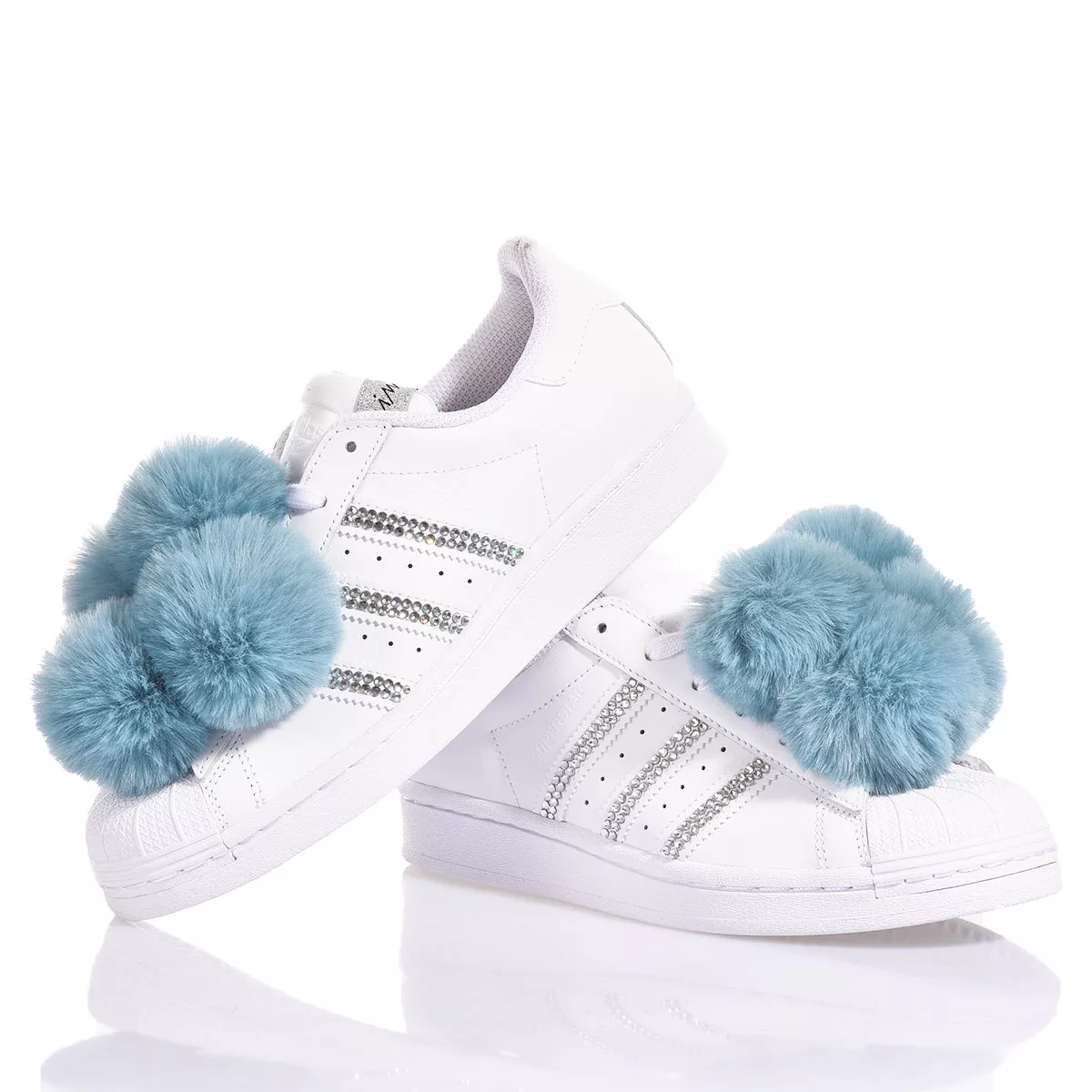 Adidas Superstar Blue Pom Pom  