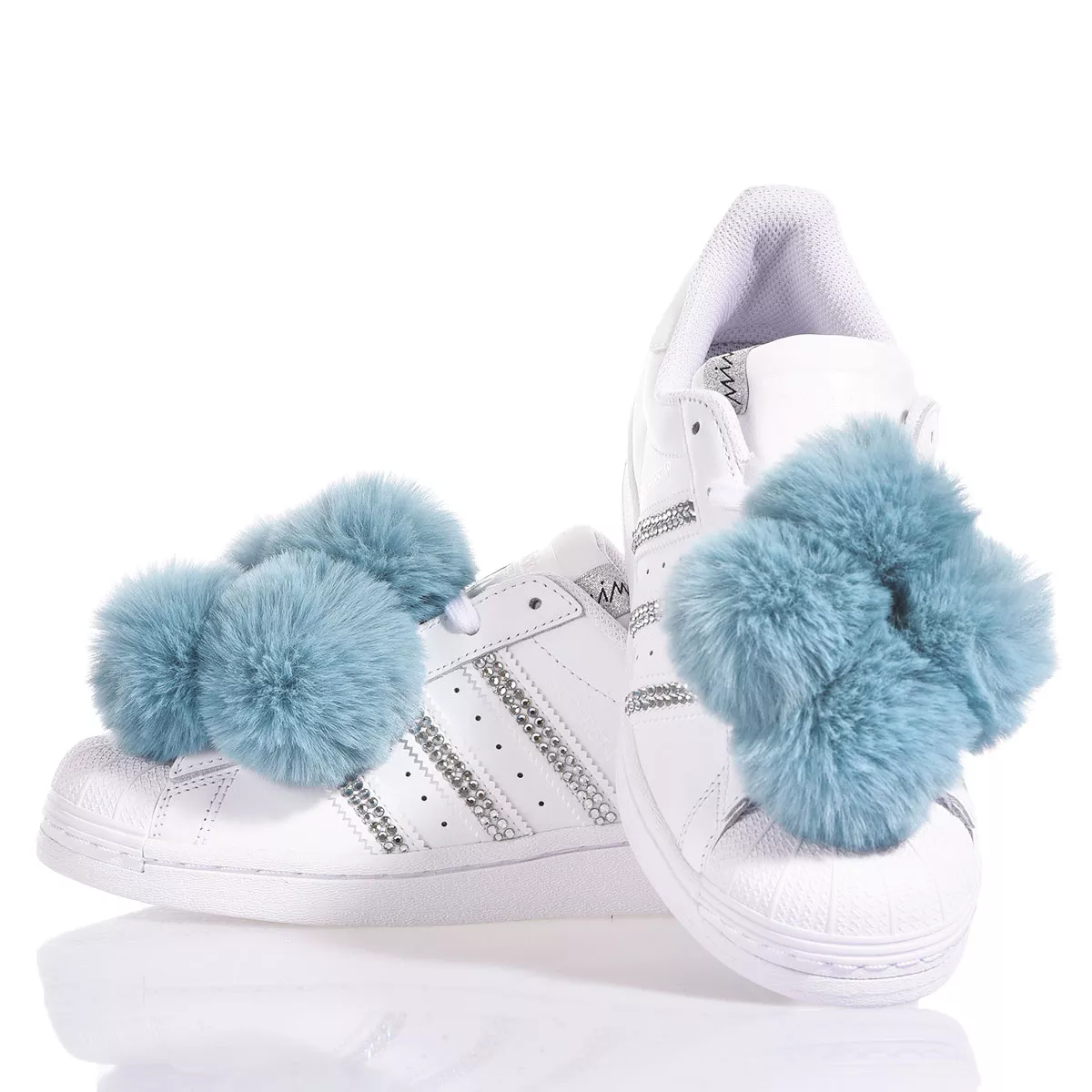 Adidas Superstar Blue Pom Pom  