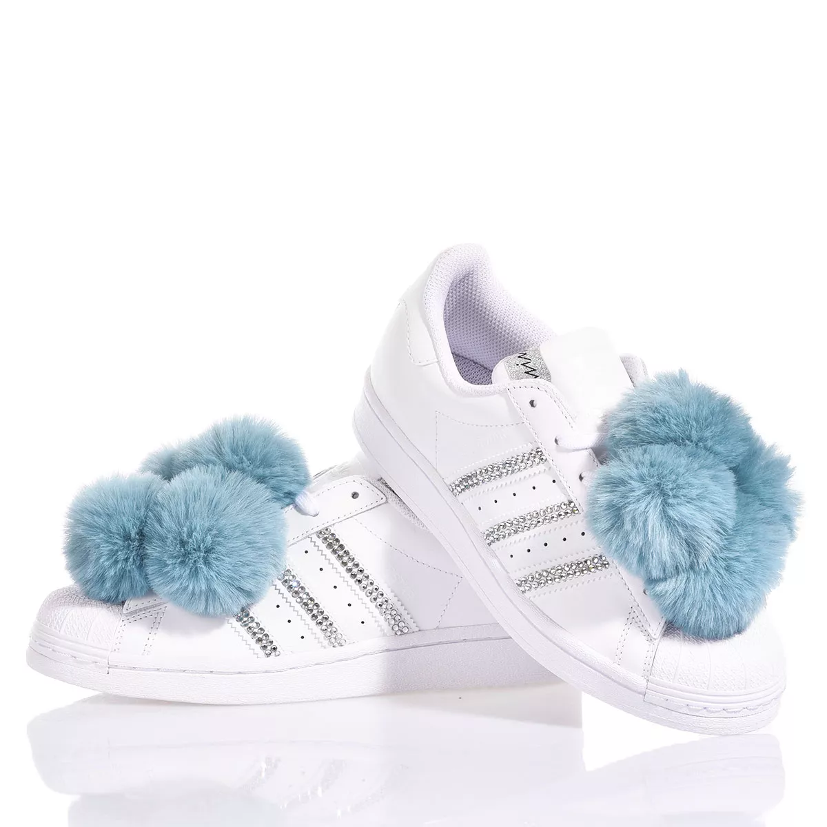 Adidas Superstar Blue Pom Pom  