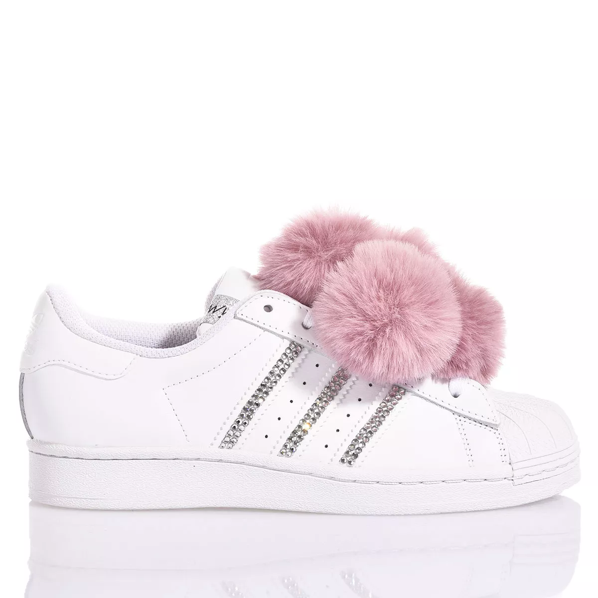 Adidas Superstar Pink Pom Pom Personalizzate