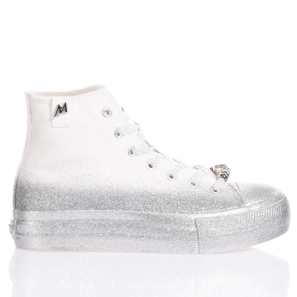 Mimanera Airlines Platform Silver Glittery Airlines Platform brokat