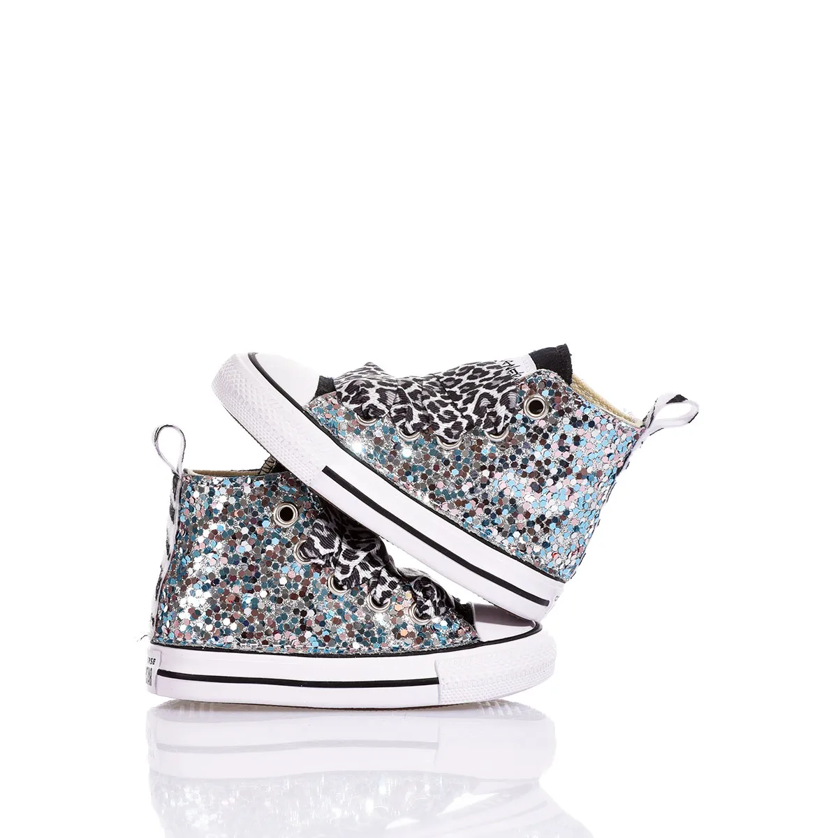 Converse Baby Denim Spark Chuck Taylor Hi Animalier, Glitter