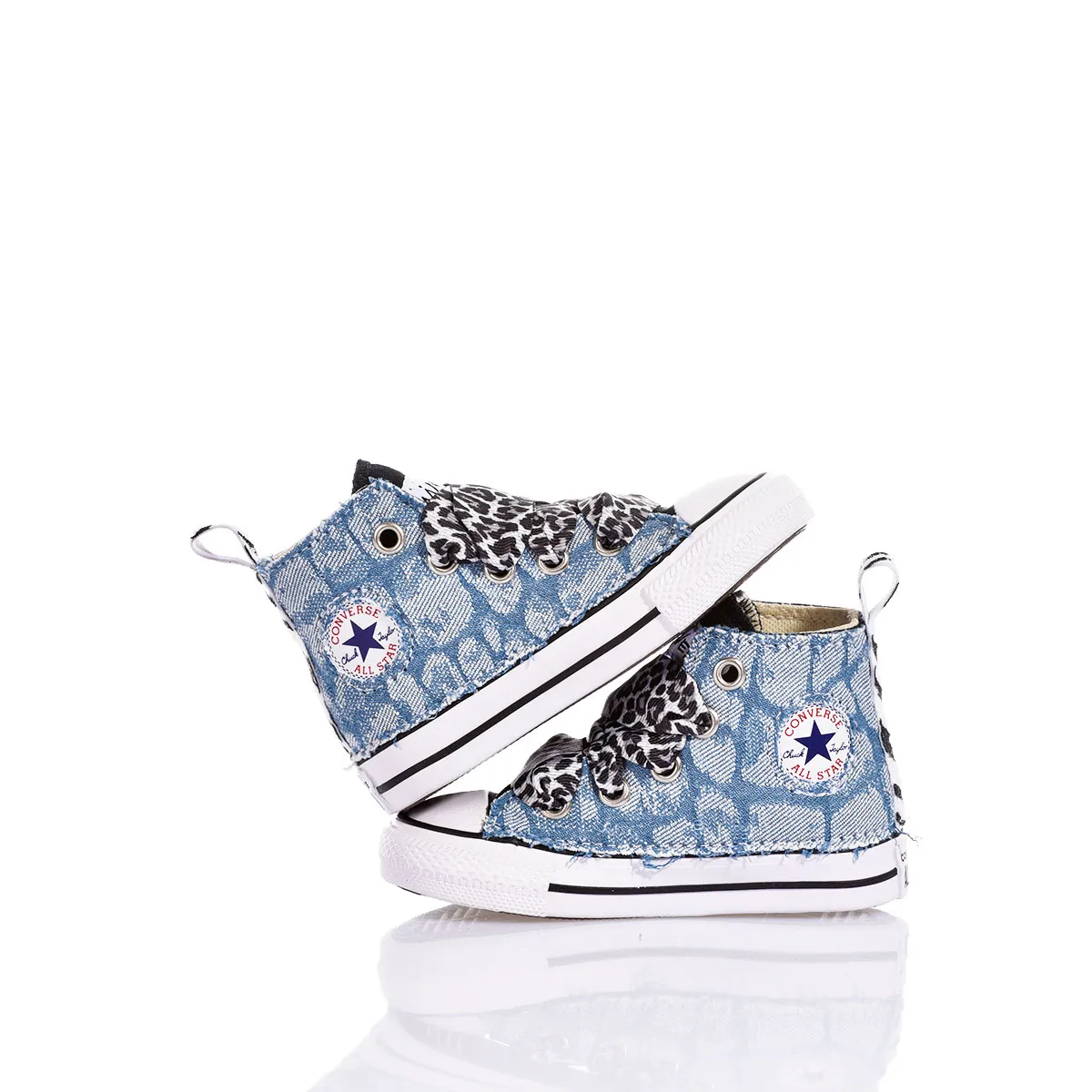 Converse Baby Denim Spark Chuck Taylor Hi Animalier, Glitter