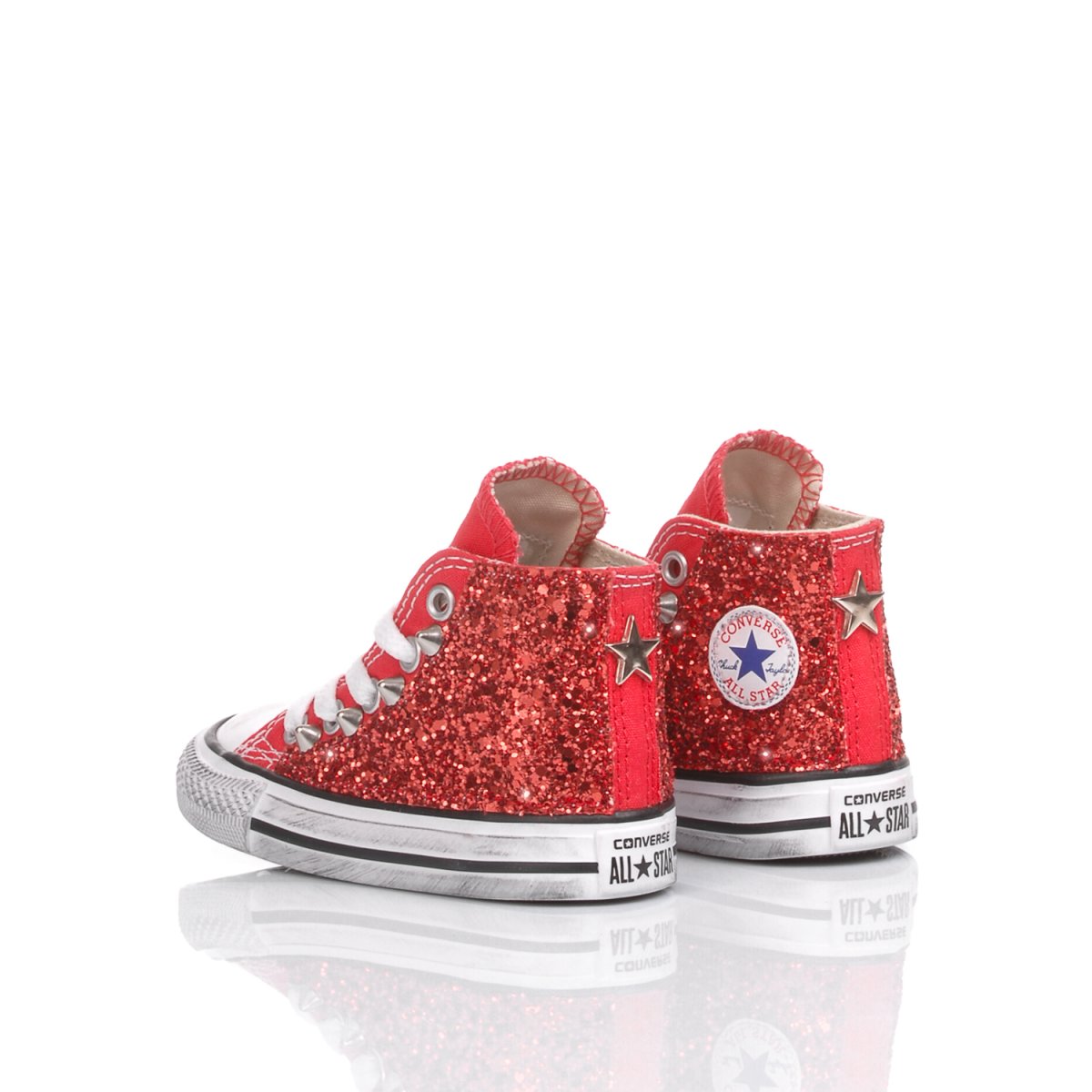 Converse Baby Glitter Red customized 