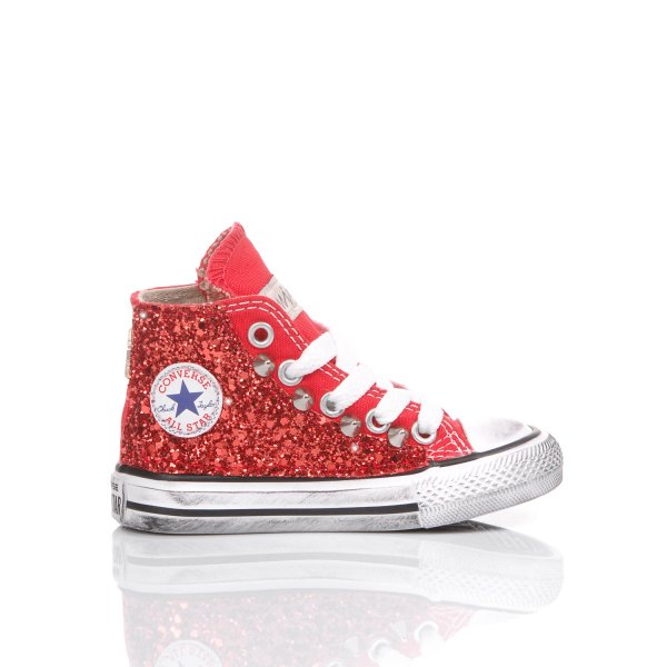 sparkle red converse