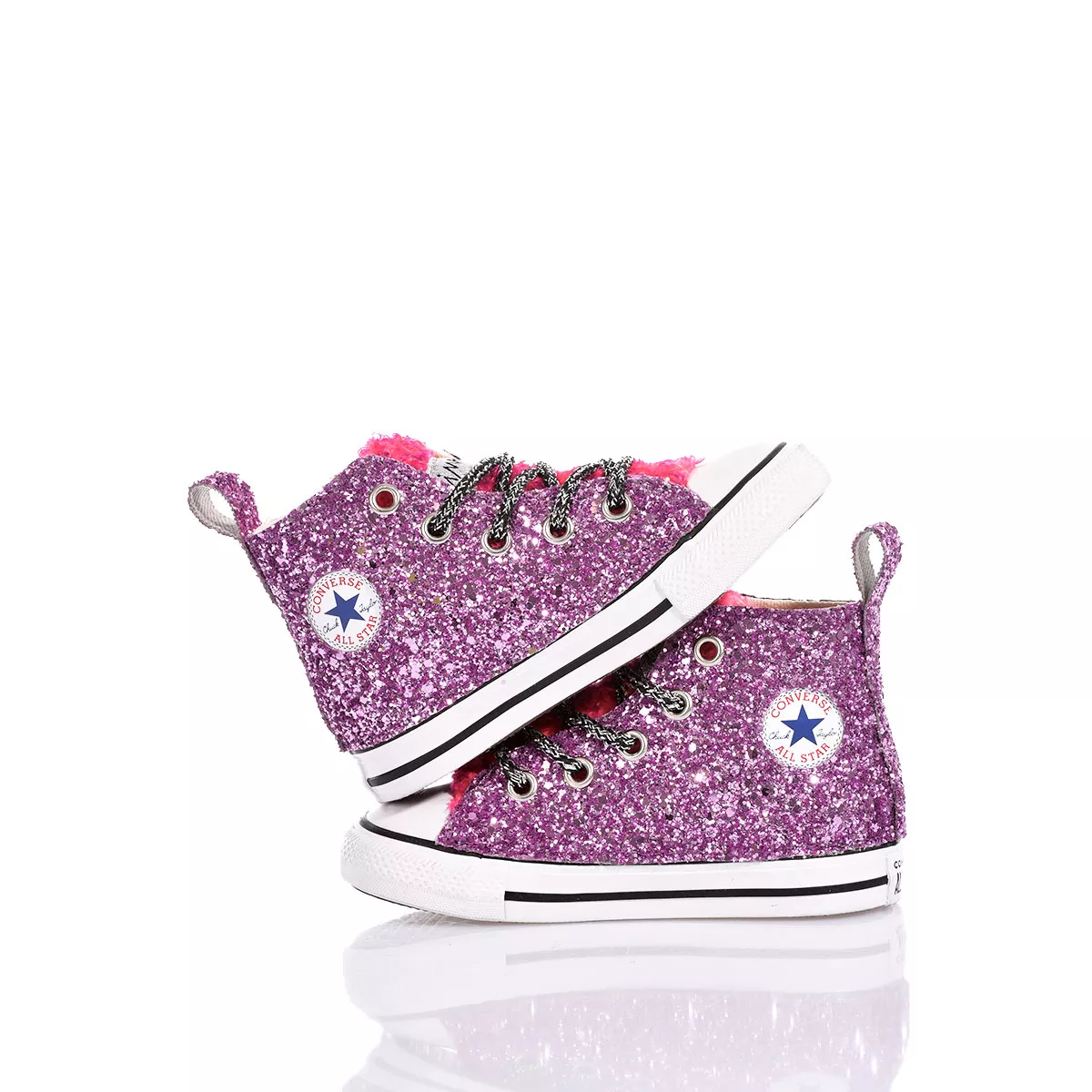 Converse Baby Pink Kilt Chuck taylor Hi Paillettes, Special