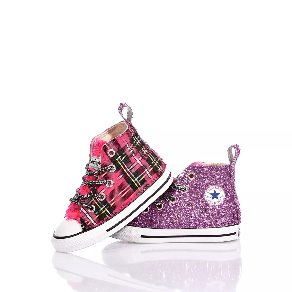 Converse Baby Pink Kilt Chuck taylor Hi Paillettes, Special