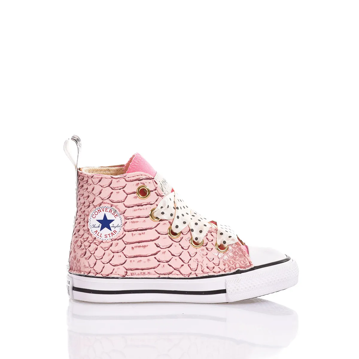 Converse Baby Pink Spark Chuck Taylor Hi Animalier, Glitter