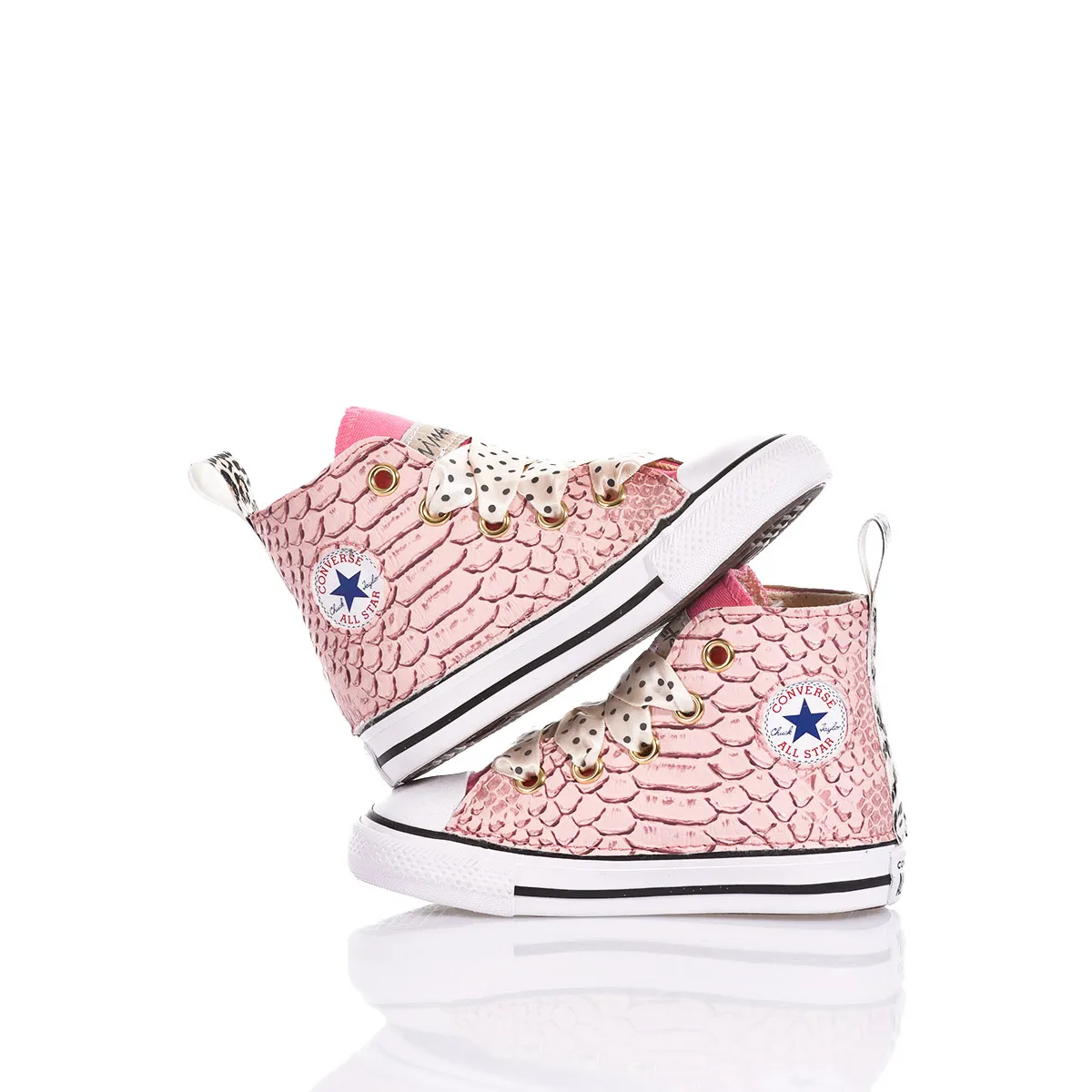 Converse Baby Pink Spark Chuck Taylor Hi Animalier, Glitter