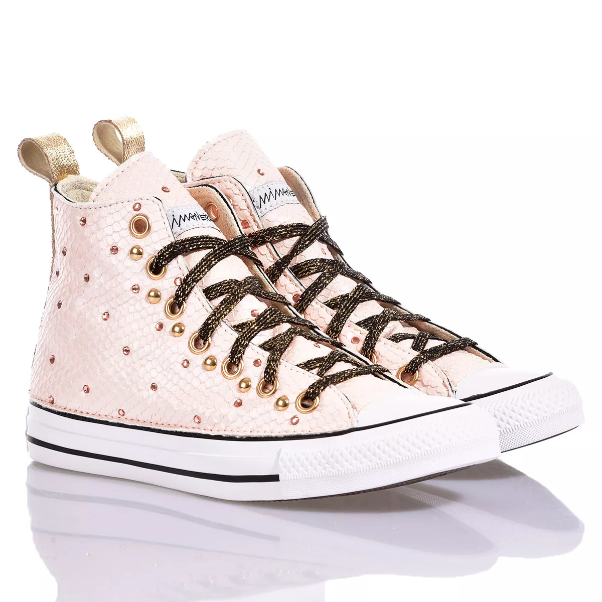 Converse Batu Gold Chuck Taylor Hi Borchie, Special, Swarovski