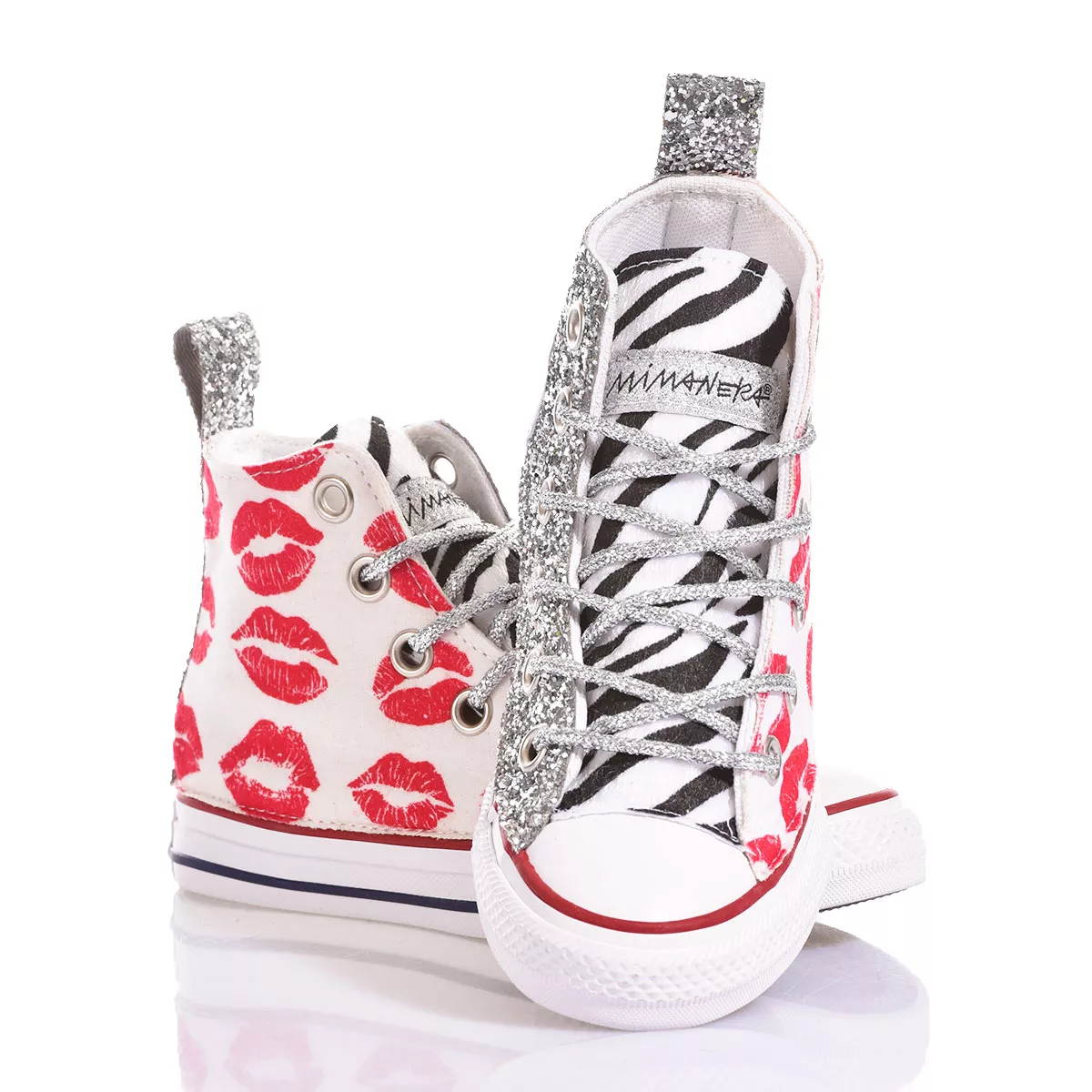 Converse Junior Glitter Kiss Chuck Taylor Hi Animalier, Glitter