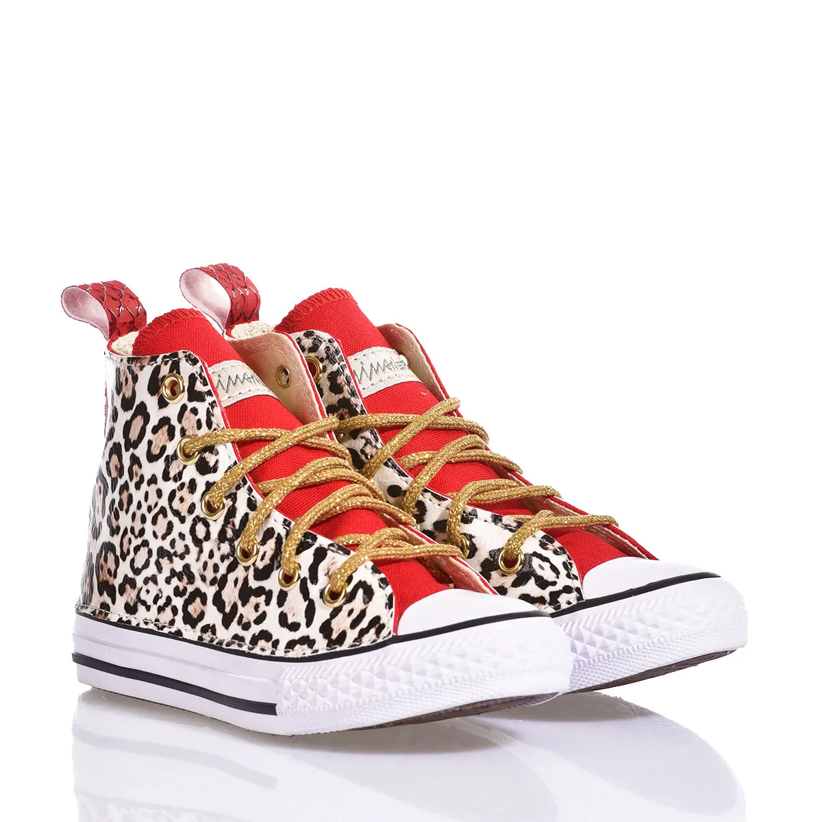 Converse Junior Red Leopard Chuck Taylor Hi Animalier