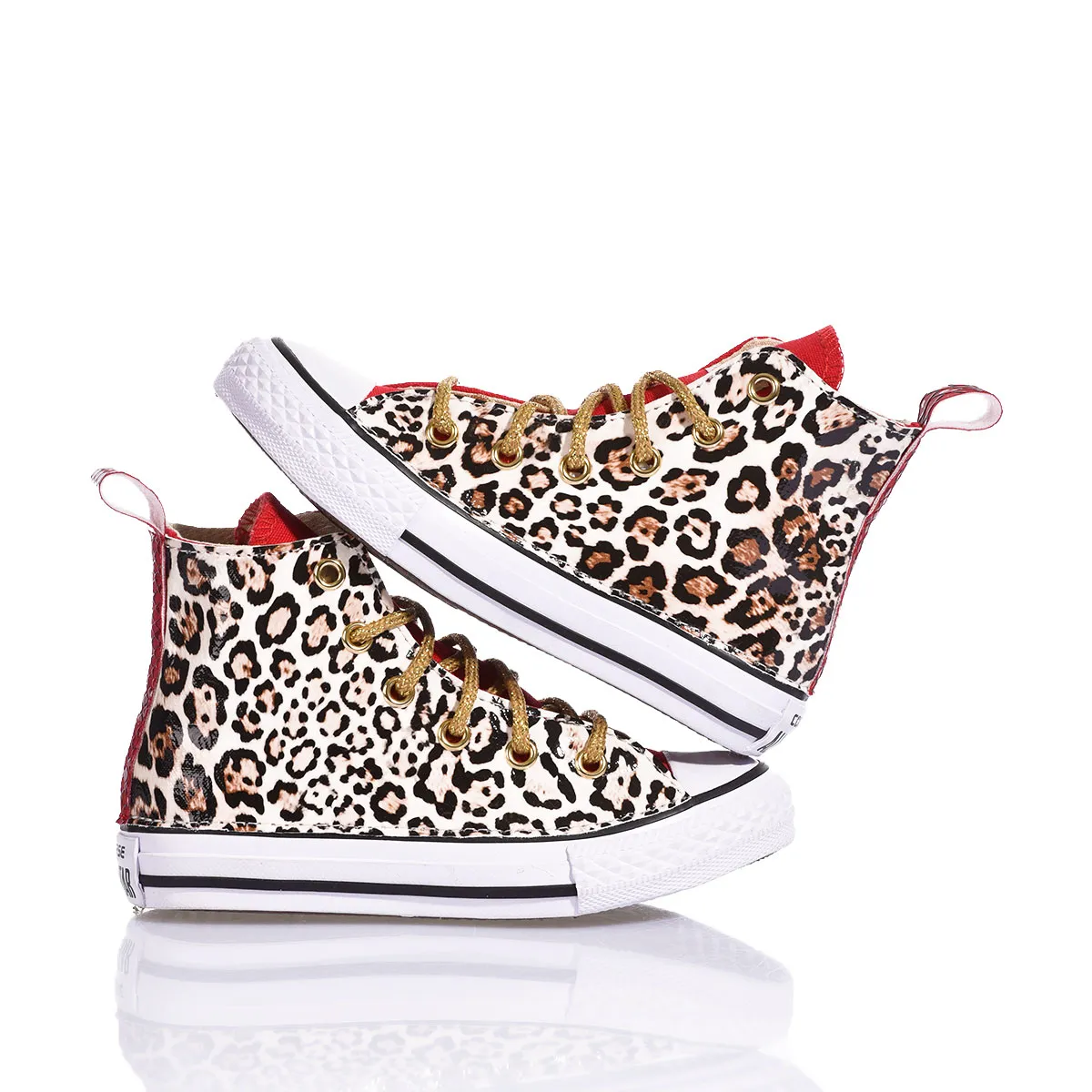 Converse Junior Red Leopard Chuck Taylor Hi Animalier