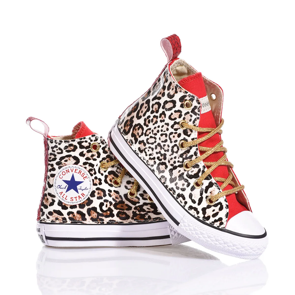 Converse Junior Red Leopard Chuck Taylor Hi Animalier