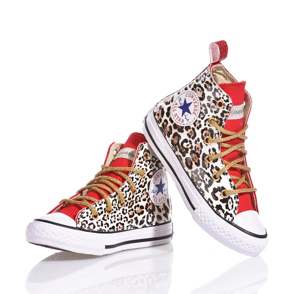 Converse Junior Red Leopard Chuck Taylor Hi Animalier