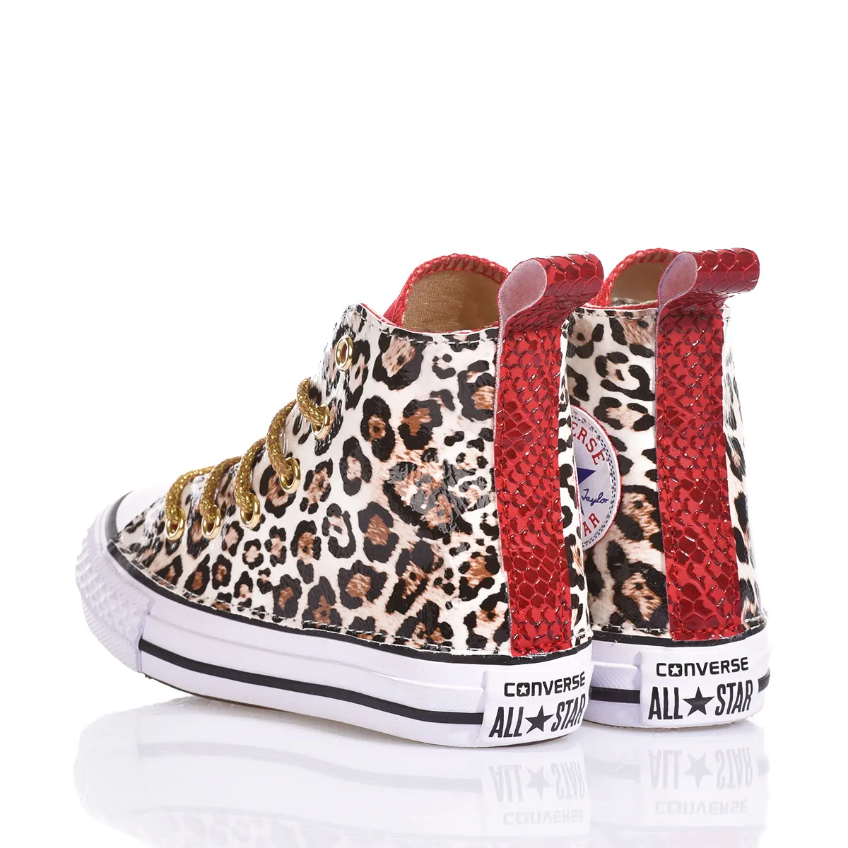 Converse Junior Red Leopard Chuck Taylor Hi Animalier