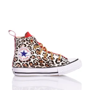 Converse Junior Red Leopard