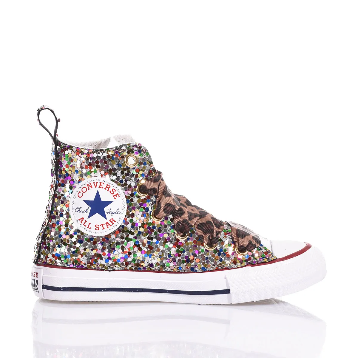 Converse Junior Tiger Rainbow Chuck Taylor Hi Animalier, Glitter