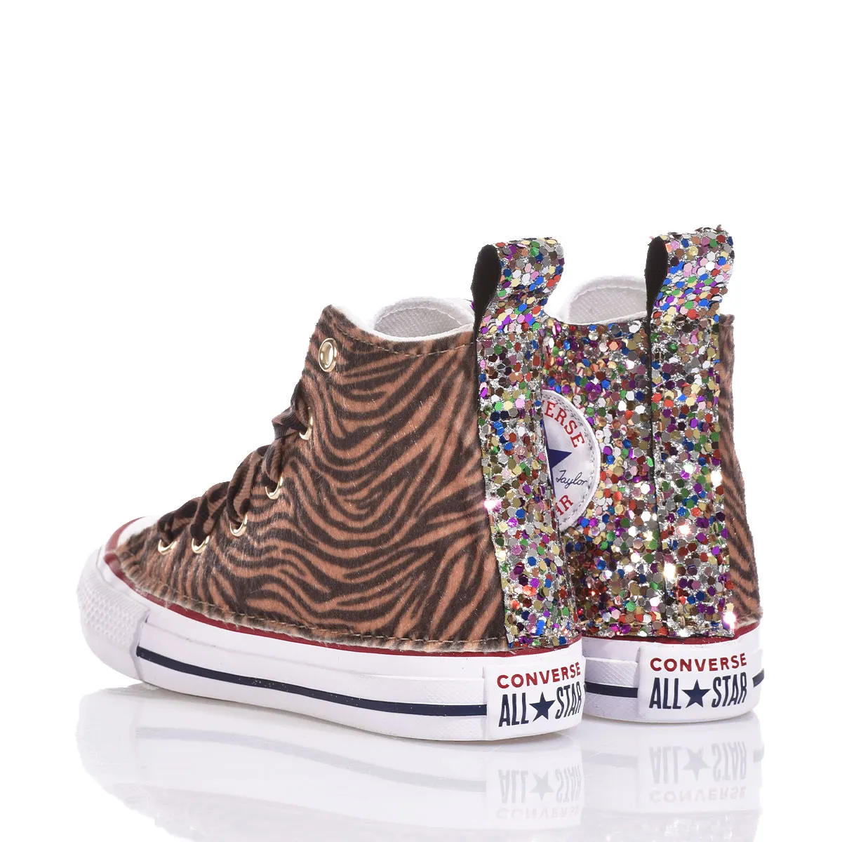 Converse Junior Tiger Rainbow Chuck Taylor Hi Animalier, Glitter