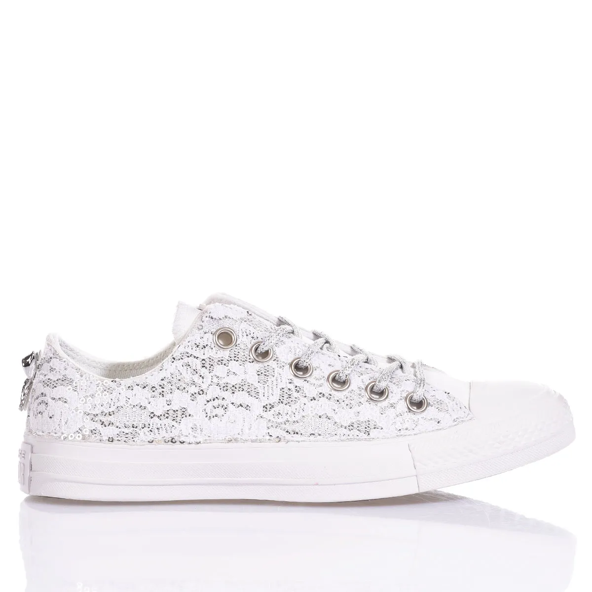 Converse Ox Glamour White Chuck Taylor Basse Pizzo