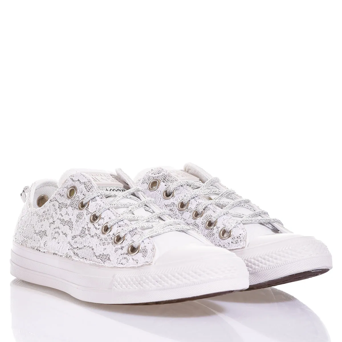 Converse Ox Glamour White Chuck Taylor Basse Pizzo