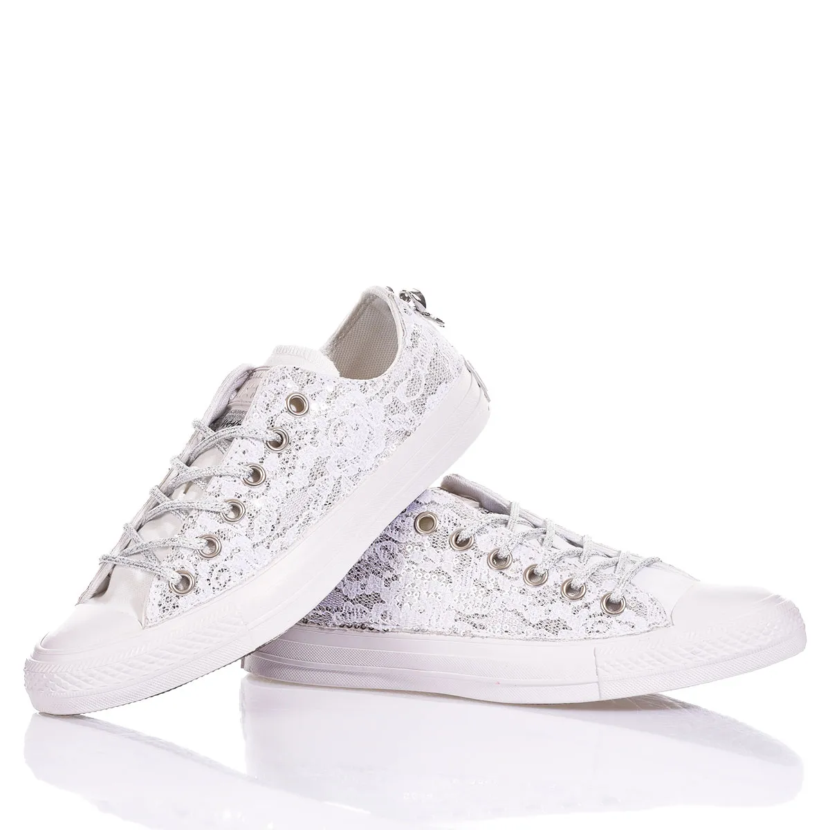 Converse Ox Glamour White Chuck Taylor Basse Pizzo