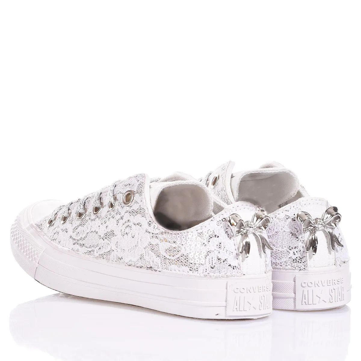 Converse Ox Glamour White Chuck Taylor Basse Pizzo