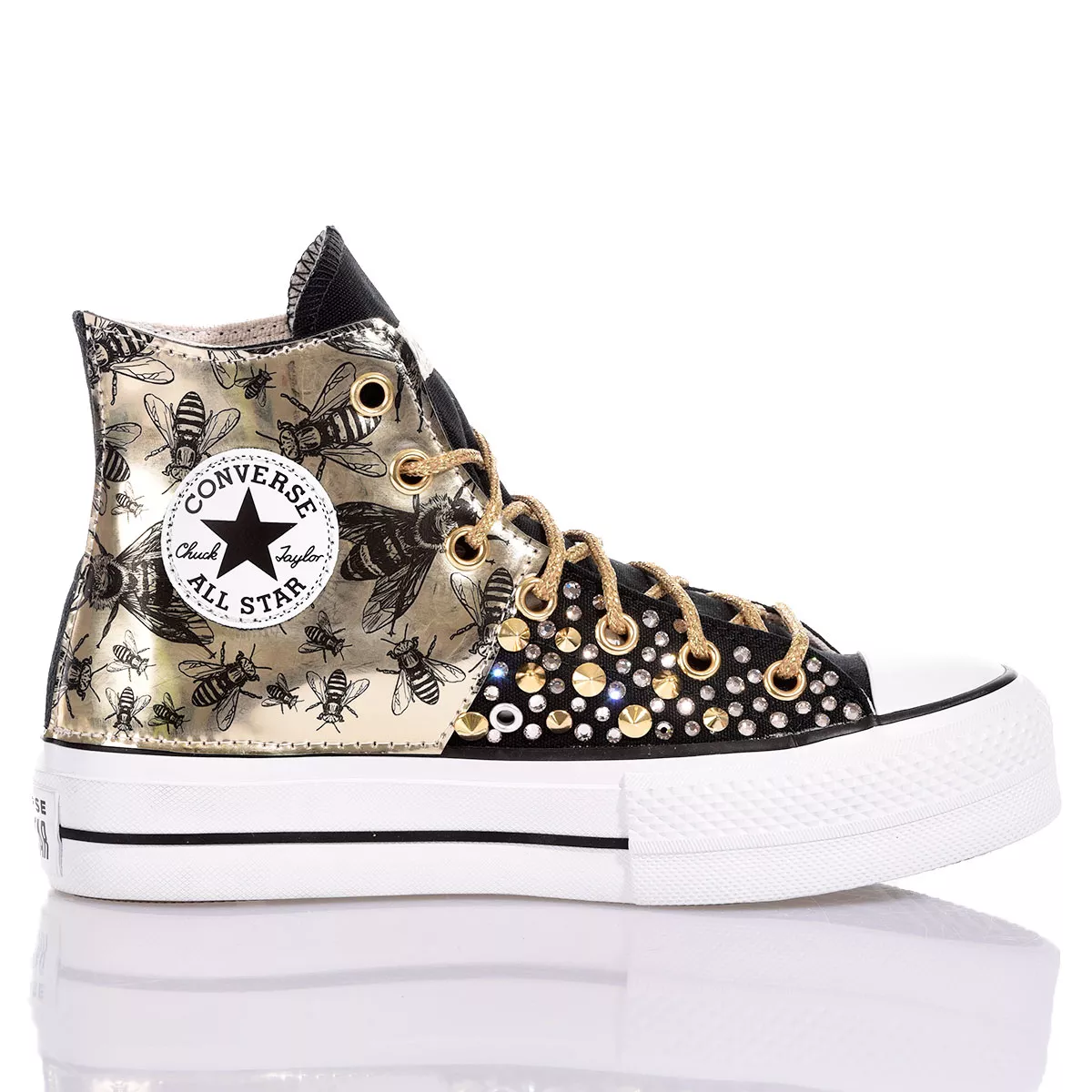 Converse Platform Black Bee High Top Special, Swarovski