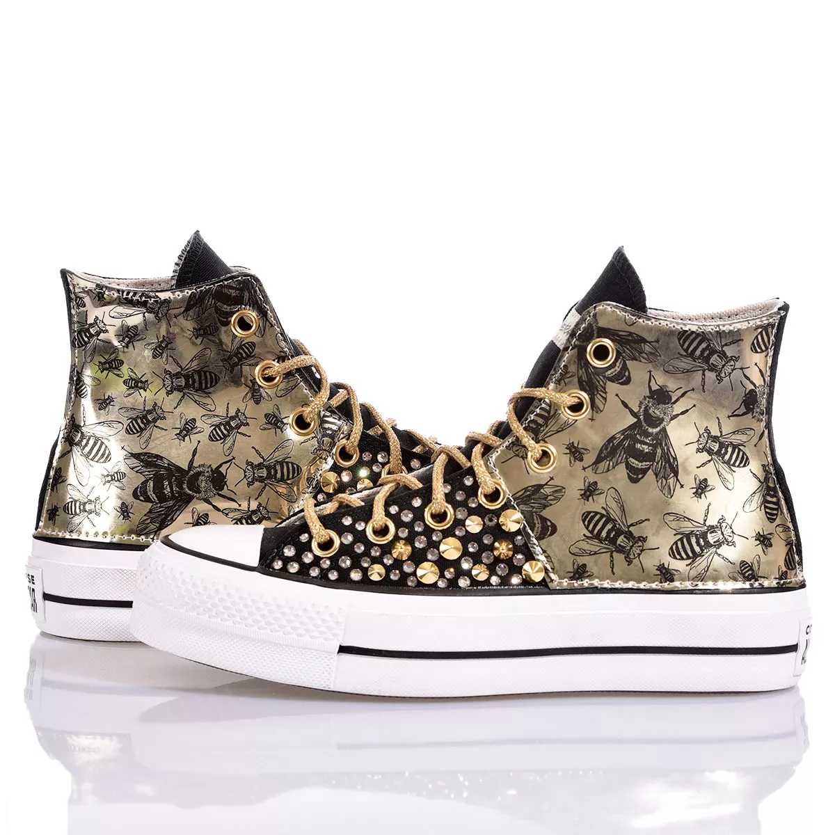 Converse Platform Black Bee Plataforma Special, Swarovski