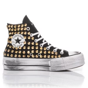 Converse Platform Black Gold Nieten